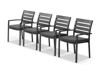 Twain Outdoor Dining Chair Set in Charcoal / Cinder / Set of 4_1