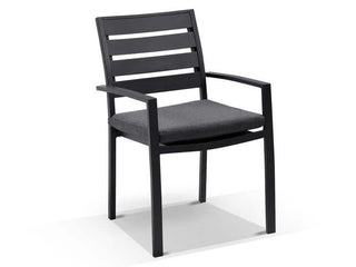 Adele Table & Twain Chairs | Outdoor Dining Setting in Charcoal / 7pc 165cm_4