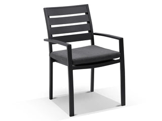Adele Ceramic Extension Table & Twain Chairs | Outdoor Dining Setting in Charcoal / Dark Grey_7