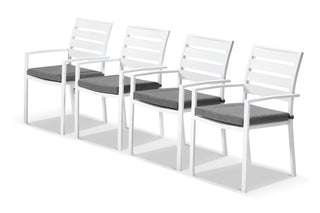 Twain Outdoor Dining Chair Set in White / Mist / Set of 4_1