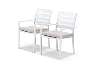 Twain Outdoor Dining Chair Set in White / Pebble / Set of 2_1