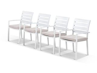 Twain Outdoor Dining Chair Set in White / Pebble / Set of 4_1