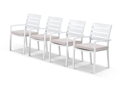 Twain Outdoor Dining Chair Set in White / Pebble / Set of 4_1