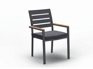 Laguna Table & Twain Teak Arm Chair | Outdoor Dining Setting in Charcoal / Cinder / 9pc 240cm_3