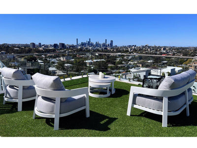 Ubud Sofa Set | Outdoor Lounge Setting in White / Grey Chine / 4 Seater / Aspen Coffee Table Set_13