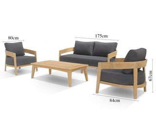 Ubud Teak Sofa Set | Outdoor Lounge Setting in Teak / Sooty / 4 Seater / Ubud Coffee Table_16