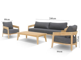 Ubud Teak Sofa Set | Outdoor Lounge Setting in Teak / Sooty / 5 Seater / Ubud Coffee Table_12