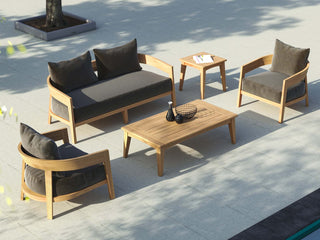 Ubud Teak Sofa Set | Outdoor Lounge Setting in Teak / Sooty / 4 Seater / Ubud Coffee Table_4