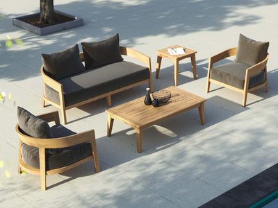 Ubud Teak Sofa Set | Outdoor Lounge Setting in Teak / Sooty / 4 Seater / Ubud Coffee Table_4