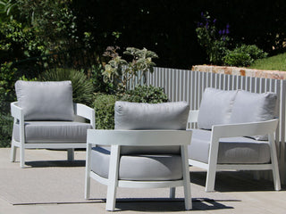 Ubud Sofa Set | Outdoor Lounge Setting in White / Grey Chine / 4 Seater / Aspen Coffee Table Set_6