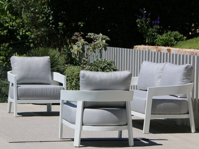 Ubud Sofa Set | Outdoor Lounge Setting in White / Grey Chine / 4 Seater / Aspen Coffee Table Set_6