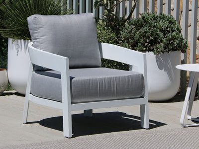 Ubud Sofa Set | Outdoor Lounge Setting in White / Grey Chine / 5 Seater / Aspen Coffee Table Set_5
