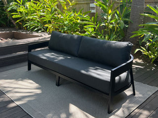 Ubud Outdoor Lounge in Black / Sooty / 3 Seater
