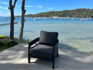 Ubud Outdoor Armchair in Black / Sooty