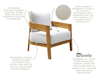 Ubud Teak Sofa Set | Outdoor Lounge Setting in Teak / Lopi Marble / 5 Seater / Ubud Coffee Table_11
