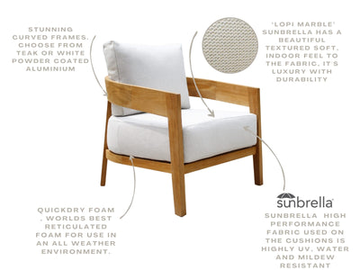 Ubud Sofa Set | Outdoor Lounge Setting in White / Lopi Marble / 6 Seater / Without Coffee Table_9