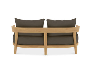 Ubud Outdoor Lounge in Teak / Sooty / 2 Seater - back view.