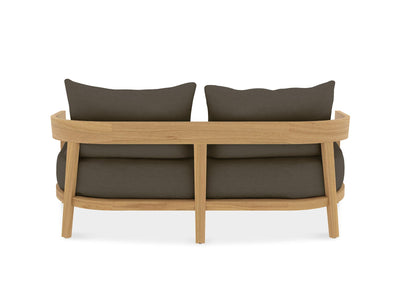 Ubud Outdoor Lounge in Teak / Sooty / 2 Seater - back view.