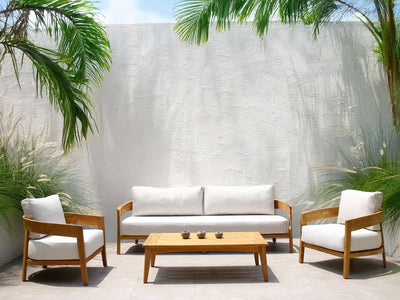 Ubud Teak Sofa Set | Outdoor Lounge Setting in Teak / Lopi Marble / 5 Seater / Ubud Coffee Table_1