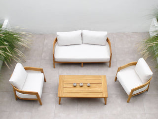 Ubud Teak Sofa Set | Outdoor Lounge Setting in Teak / Lopi Marble / 4 Seater / Ubud Coffee Table_8