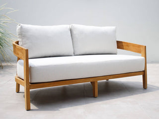 Ubud Outdoor Lounge in Teak / Lopi Marble / 2 Seater