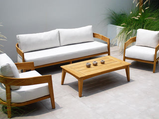 Ubud Teak Sofa Set | Outdoor Lounge Setting in Teak / Lopi Marble / 5 Seater / Ubud Coffee Table_4