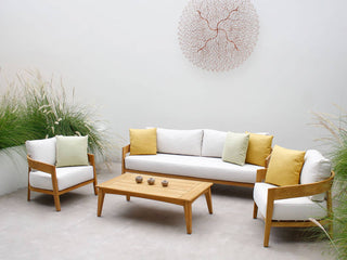 Ubud Teak Sofa Set | Outdoor Lounge Setting in Teak / Lopi Marble / 5 Seater / Ubud Coffee Table_6