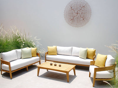 Ubud Teak Sofa Set | Outdoor Lounge Setting in Teak / Lopi Marble / 6 Seater / Ubud Coffee Table_8