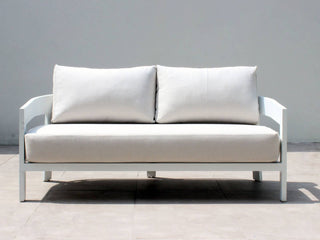 Ubud Outdoor Lounge in White / Lopi Marble / 2 Seater 1