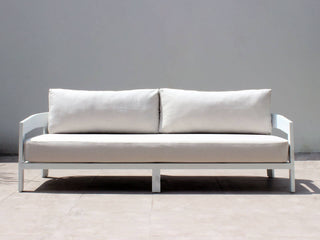 Ubud Outdoor Lounge in White / Lopi Marble / 3 Seater 1