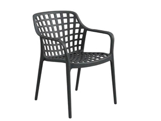 Aztec Outdoor Resin Dining Chair in Charcoal