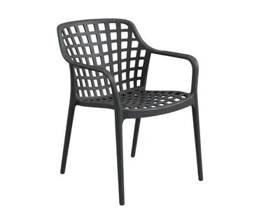 Aztec Outdoor Resin Dining Chair in Charcoal