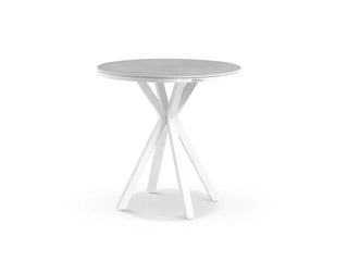 Adele Ceramic Round Table & Serang Armless Chairs | Outdoor Bar Setting in White / Light Grey / Gobi / 5pc 100cm_4