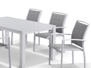 Adele Table & Verde Chairs | Outdoor Dining Setting in White / 7pc 165cm_4