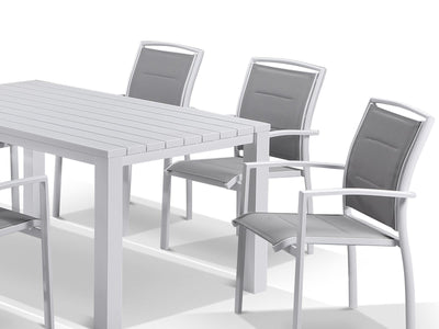 Adele Table & Verde Chairs | Outdoor Dining Setting in White / 7pc 165cm_4
