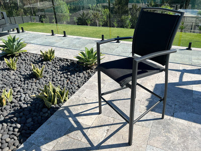 Adele Ceramic Table & Verde Chairs | Outdoor Bar Setting in Charcoal / Dark Grey / Black / 5pc 165x95cm_4