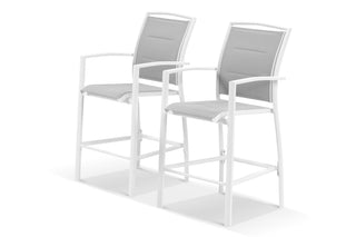 Verde Outdoor Bar Chair Set in White / Light Grey / Set of 2_1