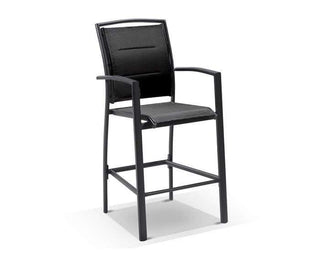 Adele Table & Verde Chairs | Outdoor Balcony Bar Setting in Charcoal / Black / 3pc 140x63cm_5