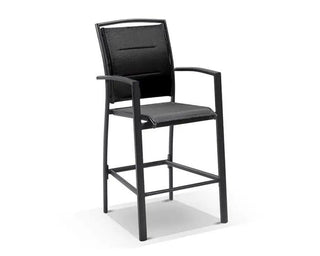 Adele Ceramic Round Table & Verde Chairs | Outdoor Bar Setting in Charcoal / Dark Grey / Black / 3pc 72cm_5