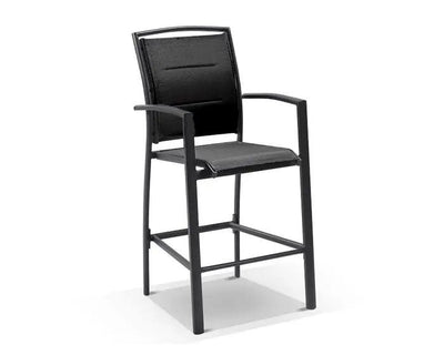 Adele Table & Verde Chairs | Outdoor Balcony Bar Setting in Charcoal / Black / 4pc 210x42cm_3