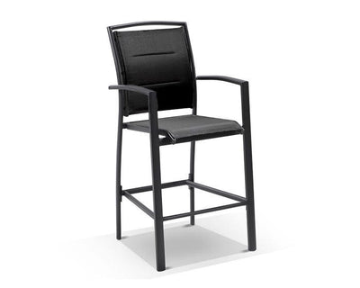 Adele Ceramic Table & Verde Chairs | Outdoor Bar Setting in Charcoal / Dark Grey / Black / 5pc 140x74cm_2