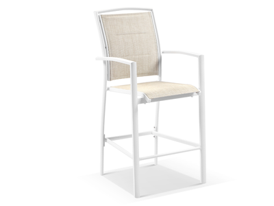 Adele Ceramic Round Table & Verde Chairs | Outdoor Bar Setting in White / Travertino / Wheat / 5pc 100cm_2