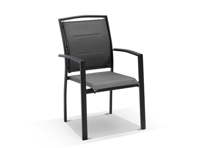 Verde Outdoor Dining Chair in Charcoal / Black