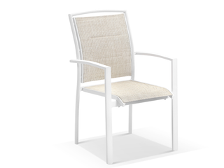 Verde Outdoor Dining Chair in White / Wheat