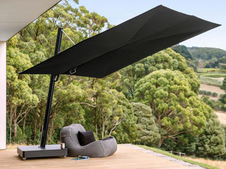 Versa UX 3m Square Cantilever Outdoor Umbrella with Base in Black