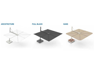 Versa UX 3m Square Cantilever Outdoor Umbrella with Base in Black 3.