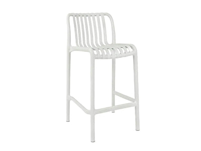 Adele Table & Voyage Chairs | Outdoor Balcony Bar Setting in White / 4pc 195x42cm_2