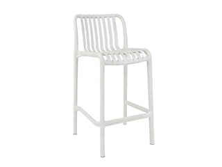 Voyage Resin Outdoor Bar Chair in White.
