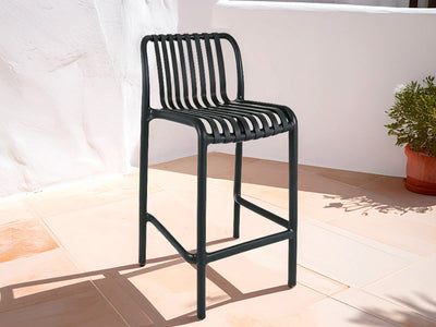 Adele Table & Voyage Chairs | Outdoor Balcony Bar Setting in Charcoal / 4pc 195x42cm_2