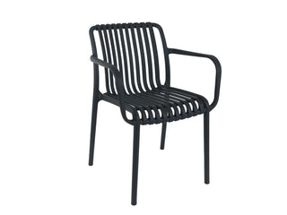 Voyage Resin Outdoor Dining Chair in Charcoal.